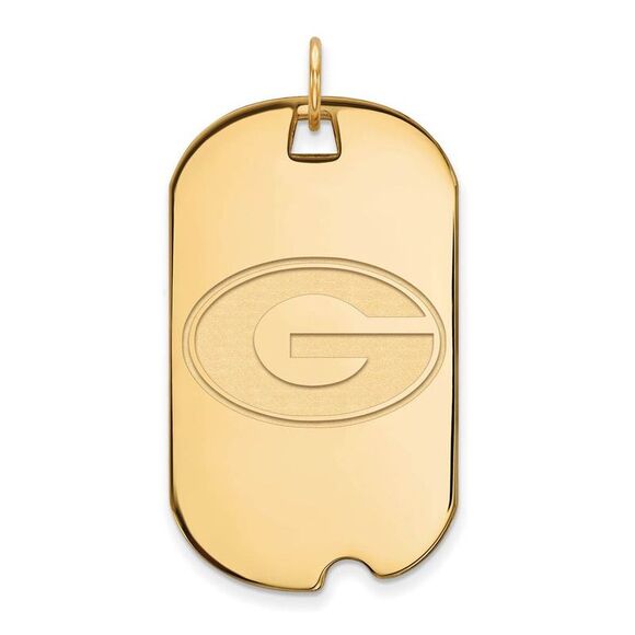 10k Yellow Gold U. of Georgia Large 'G' Dog Tag Pendant